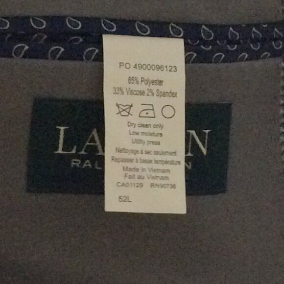 Lauren Ralph Lauren Blazer Men 52L Gray Herringbone Polyester Blend Sport Coat - Picture 3 of 3